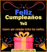 GIF Mensaje de cumpleaños Yeli